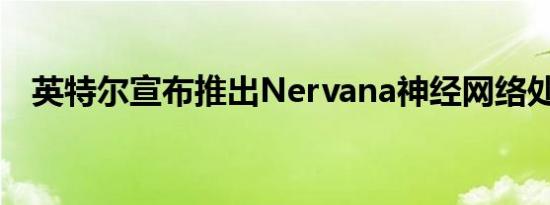 英特尔宣布推出Nervana神经网络处理器