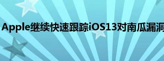Apple继续快速跟踪iOS13对南瓜漏洞的更新