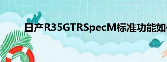 日产R35GTRSpecM标准功能如何