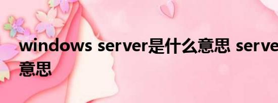 windows server是什么意思 server是什么意思