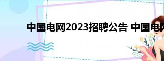 中国电网2023招聘公告 中国电网