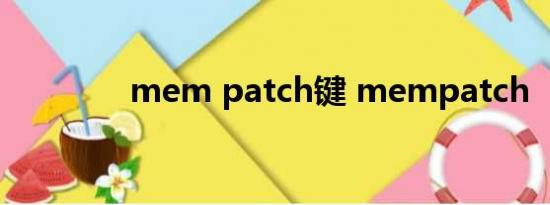 mem patch键 mempatch